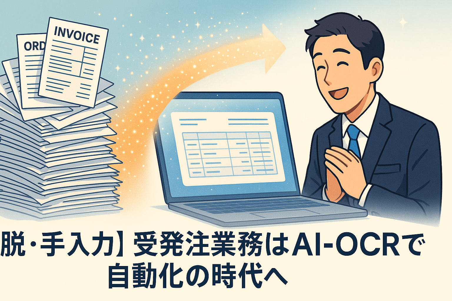 【もう手入力は不要！】AI-OCRで受発注業務を自動化する方法とは？メリット・デメリットと選び方を徹底解説