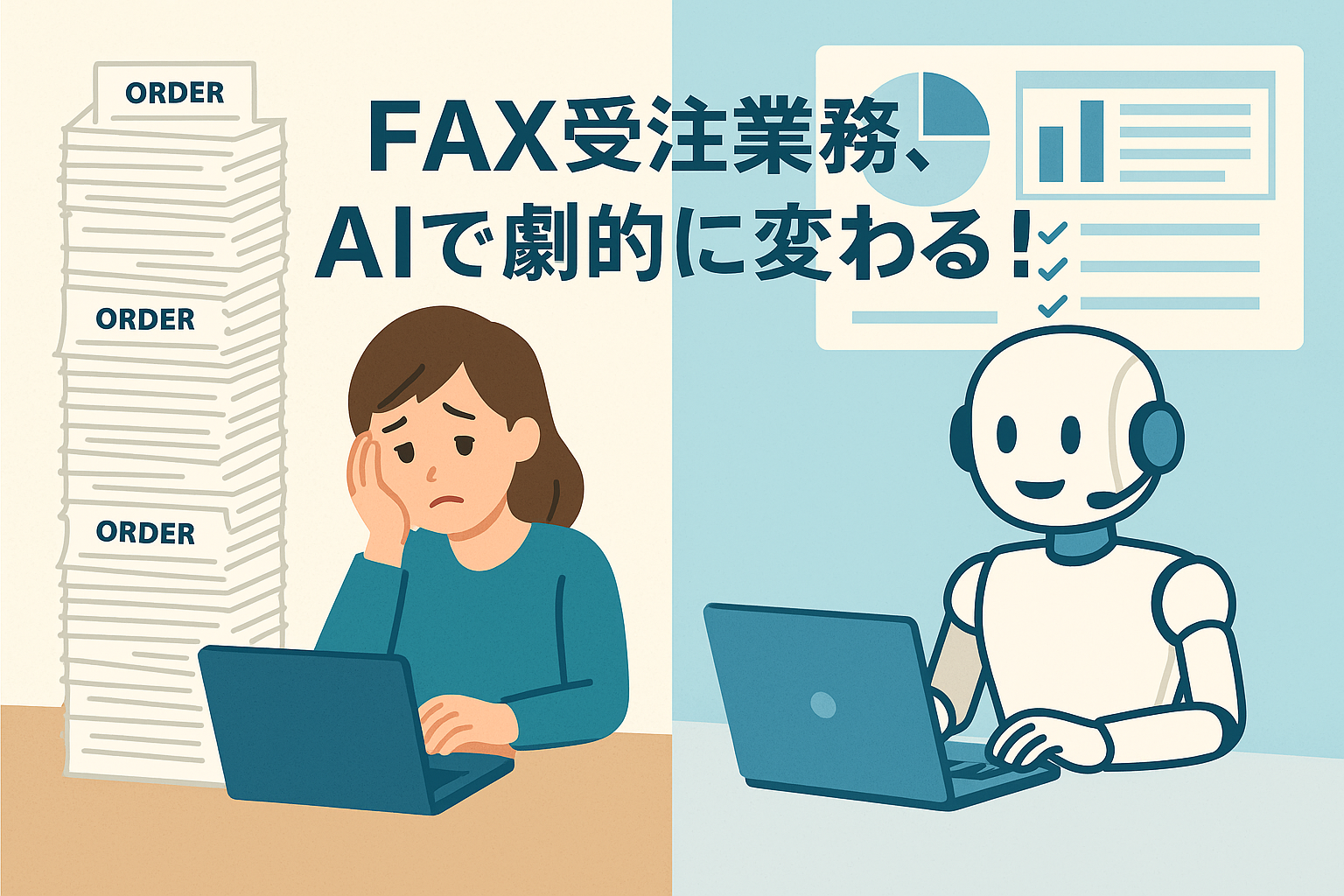 まだFAX注文書を見て手入力？AI OCRでミスと残業をゼロにする「受注DX」のはじめ方