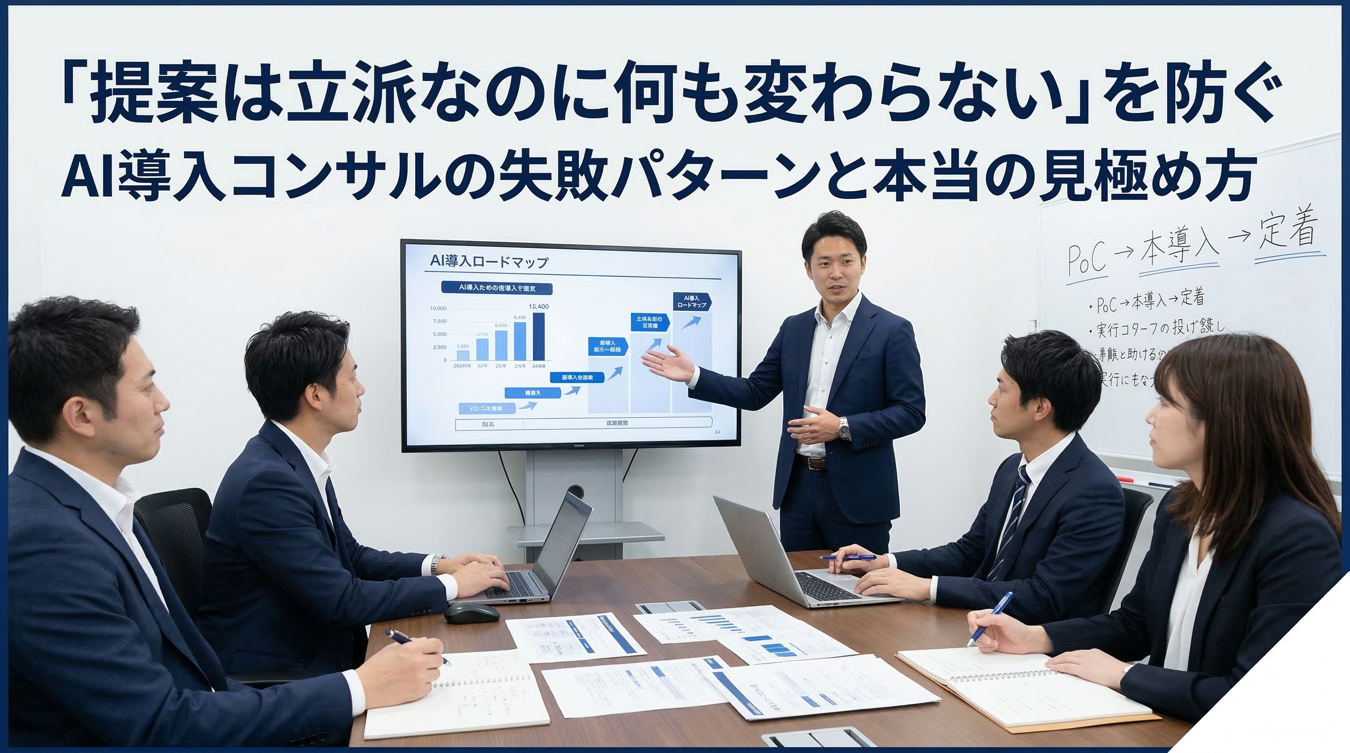 「提案は立派なのに何も変わらない」を防ぐ──1問で分かるAI導入コンサルの本当の見極め方